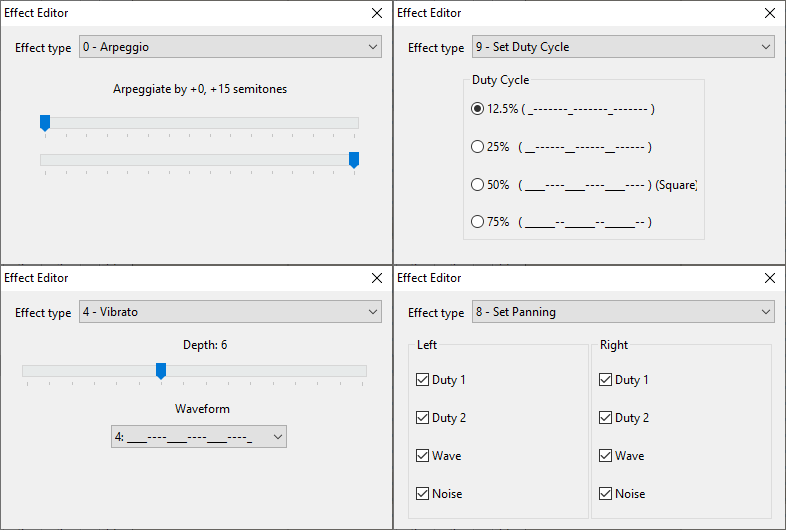 Effect editor - hUGETracker manual