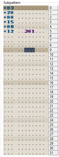 Screenshot of a subpattern with offsets and jumps